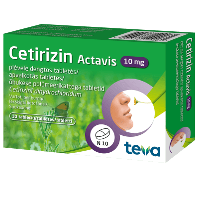 CETIRIZIN ACTAVIS ÕHUKE POLÜMEERKATTEGA TBL 10MG N10