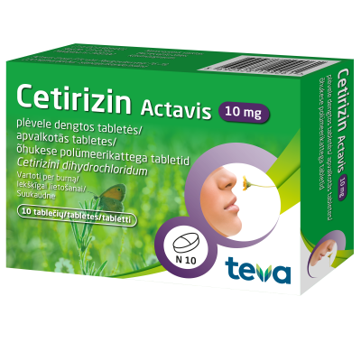 CETIRIZIN ACTAVIS ÕHUKE POLÜMEERKATTEGA TBL 10MG N10