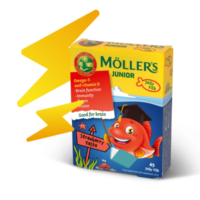 MÖLLER'S JUNIOR GEELKALAKESED MAASIKAMAITSELISED N45