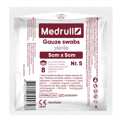 MEDRULL MARLI SALVRÄTID 5X5CM 8-KIHTI STERIILNE N5