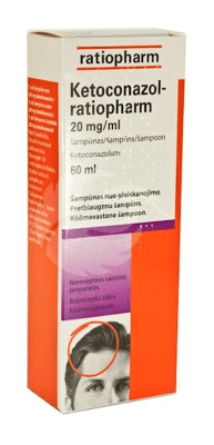 KETOCONAZOL-RATIOPHARM 20 MG/ML ŠAMPOON 20MG 1ML 60ML N1