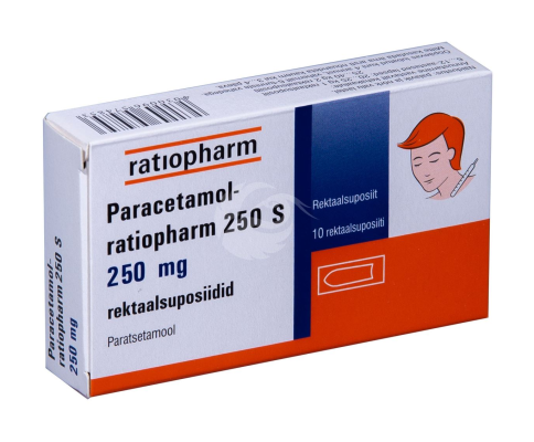PARACETAMOL- RATIOPHARM 250 S REKTAALSUPOSIIT 250MG N10