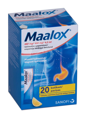 MAALOX SUUKAUDNE SUSPENSIOON ENSOON KOTIKESES 460MG+400MG 4.3ML N20