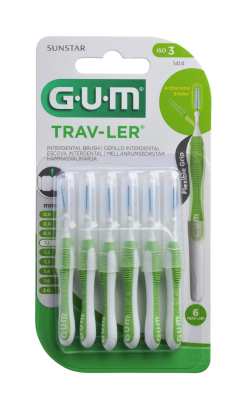 GUM HAMBAVAHEHARJAD TRAV-LER KOONUS 1,1MM ROHELINE N6