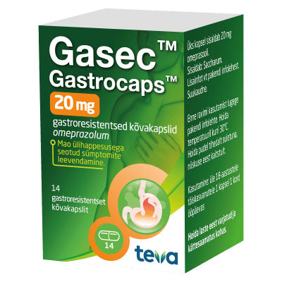 GASEC GASTROCAPS 20 MG GASTRORESIST KÕVAKAPS 20MG N14