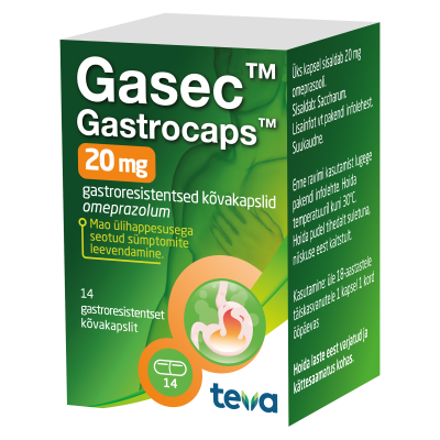 GASEC GASTROCAPS 20 MG GASTRORESIST KÕVAKAPS 20MG N14