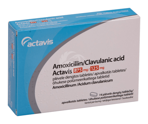AMOXICILLIN/CLAVULANIC ACID ACTAVIS ÕHUKE POLÜMEERKATTEGA TBL 875MG+125MG N14