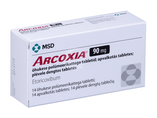 ARCOXIA ÕHUKE POLÜMEERKATTEGA TBL 90MG N14