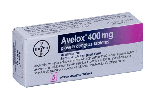 AVELOX ÕHUKE POLÜMEERKATTEGA TBL 400MG N5
