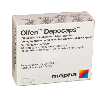 OLFEN DEPOCAPS TOIMEAINET PROLONGEERITULT VABASTAV KÕVAKAPSEL 100MG N20