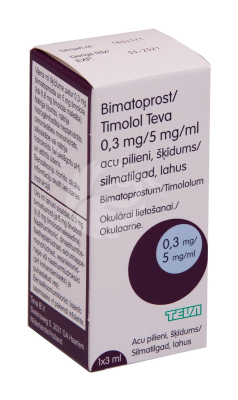 BIMATOPROST/TIMOLOL TEVA SILMATILGAD LAHUS 5MG+0.3MG 1ML 3ML N1