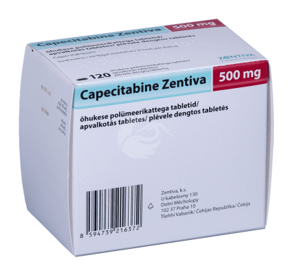CAPECITABINE ZENTIVA 500 MG ÕHUKE POLÜMEERKATTEGA TBL 500MG N120
