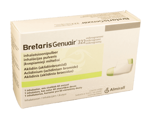 BRETARIS GENUAIR INHALATSIOONI PULBER 322MCG 1ANNUST 60ANNUST N1