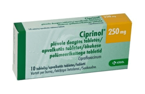 CIPRINOL ÕHUKE POLÜMEERKATTEGA TBL 250MG N10