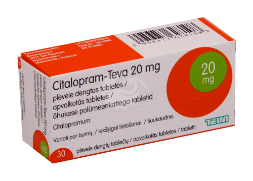 CITALOPRAM - TEVA 20MG ÕHUKE POLÜMEERKATTEGA TBL 20MG N30