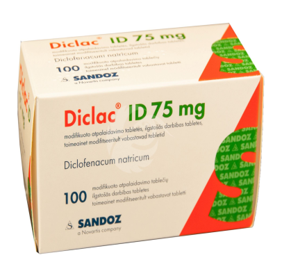 DICLAC ID 75 MG TOIMEAINET MODIFITSEERITULT VABASTAV TBL 75MG N100