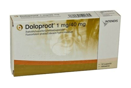DOLOPROCT 1MG/40MG REKTAALSUPOSIIDID REKTAALSUPOSIIT 1MG+40MG N10