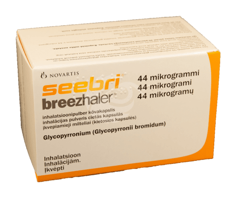 SEEBRI BREEZHALER INHALATSIOONI PULBER KÕVAKAPSEL 44MCG 1ANNUST N30, INHALAATOR 1 TK