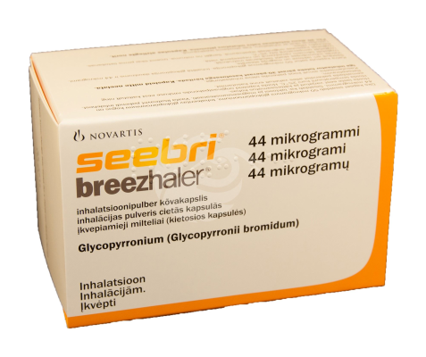 SEEBRI BREEZHALER INHALATSIOONI PULBER KÕVAKAPSEL 44MCG 1ANNUST N30, INHALAATOR 1 TK