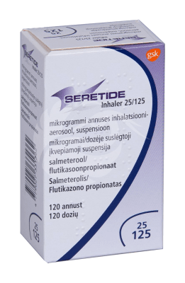 SERETIDE INHALER INHALATSIOONIAEROSOOLOOLSUSP 25MCG+125MCG 1ANNUST 120ANNUST N1