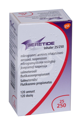 SERETIDE INHALER INHALATSIOONIAEROSOOLOOLSUSP 25MCG+250MCG 1ANNUST 120ANNUST N1