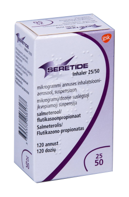 SERETIDE INHALER INHALATSIOONIAEROSOOLOOLSUSP 25MCG+50MCG 1ANNUST 120ANNUST N1