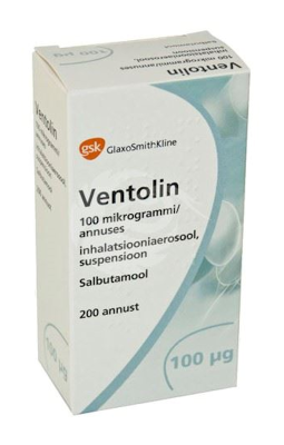 VENTOLIN INHALATSIOONIAEROSOOLOOLSUSP 100MCG 1ANNUST 200ANNUST N1