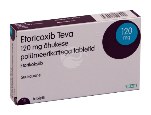 ETORICOXIB TEVA ÕHUKE POLÜMEERKATTEGA TBL 120MG N14