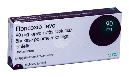 ETORICOXIB TEVA ÕHUKE POLÜMEERKATTEGA TBL 90MG N14