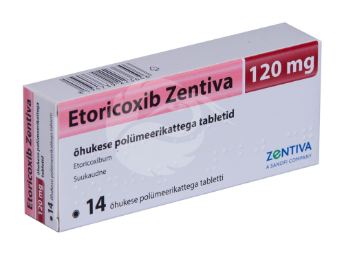 ETORICOXIB ZENTIVA 120 MG ÕHUKE POLÜMEERKATTEGA TBL 120MG N14