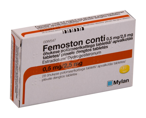FEMOSTON CONTI 0.5 MG/2.5 MG ÕHUKE POLÜMEERKATTEGA TBL 2.5MG+0.5MG N28