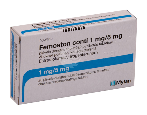 FEMOSTON CONTI ÕHUKE POLÜMEERKATTEGA TBL 5MG+1MG N28