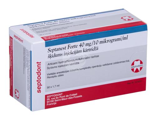 SEPTANEST FORTE SÜSTELAHUS KOLBAMPULLIS 40MG+0.01MG 1ML 1.7ML N50