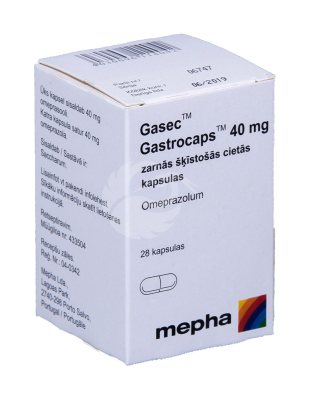 GASEC GASTROCAPS 40 MG GASTRORESIST KÕVAKAPS 40MG N28