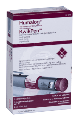 HUMALOG KWIKPEN SÜSTELAHUS 100ÜHIK 1ML 3ML N5, PEN-SÜSTEL