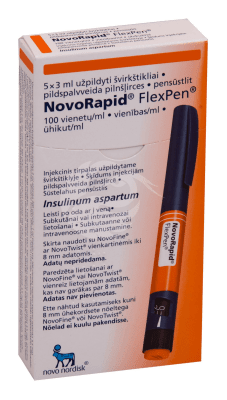 NOVORAPID FLEXPEN SÜSTELAHUS PEN-SÜSTLIS 100ÜHIK 1ML 3ML N5
