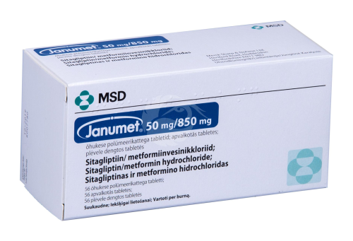 JANUMET ÕHUKE POLÜMEERKATTEGA TBL 850MG+50MG N56