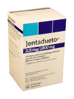 JENTADUETO ÕHUKE POLÜMEERKATTEGA TBL 1000MG+2.5MG N60