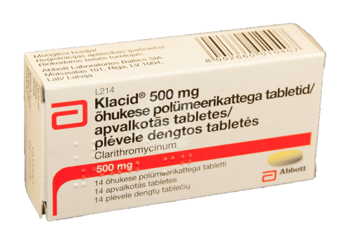 KLACID ÕHUKE POLÜMEERKATTEGA TBL 500MG N14