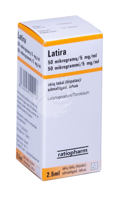 LATIRA SILMATILGAD LAHUS 5MG+50MCG 1ML 2.5ML N1