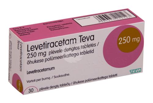 LEVETIRACETAM TEVA ÕHUKE POLÜMEERKATTEGA TBL 250MG N30