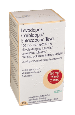 LEVODOPA/CARBIDOPA/ENTACAPONE TEVA ÕHUKE POLÜMEERKATTEGA TBL 100MG+25MG+200MG N100