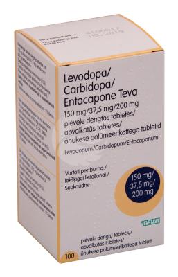 LEVODOPA/CARBIDOPA/ENTACAPONE TEVA ÕHUKE POLÜMEERKATTEGA TBL 150MG+37.5MG+200MG N100