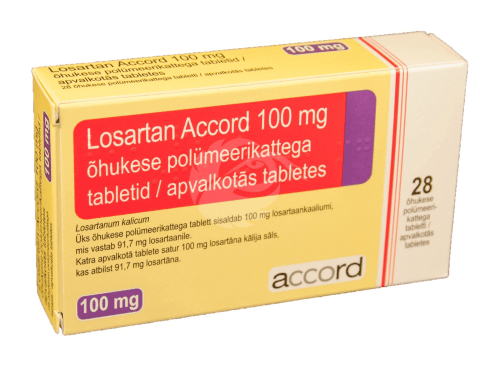 LOSARTAN ACCORD 100 MG ÕHUKE POLÜMEERKATTEGA TBL 100MG N28