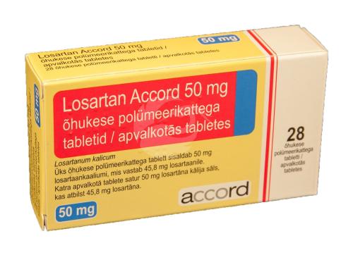 LOSARTAN ACCORD 50 MG ÕHUKE POLÜMEERKATTEGA TBL 50MG N28