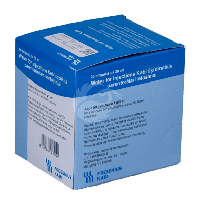 WATER FOR INJECTIONS KABI SÜSTERAVIMI LAHUSTI 20ML N20