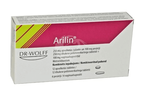 ARILIN ÕHUKE POLÜMEERKATTEGA TBL+ VAGINAALNE SUPOSIID250MG/100MG 12TK / N6