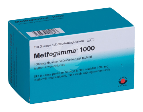 METFOGAMMA 1000 ÕHUKE POLÜMEERKATTEGA TBL 1000MG N120
