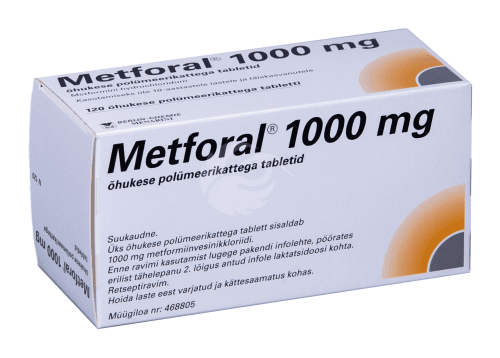 METFORAL 1000 MG ÕHUKE POLÜMEERKATTEGA TBL 1000MG N120