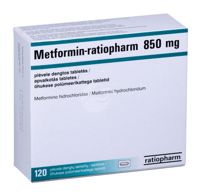 METFORMIN-RATIOPHARM 850 MG ÕHUKE POLÜMEERKATTEGA TBL 850MG N120